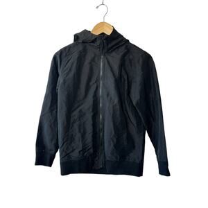 The Children's Place Black Hooded Lined Full-Zip Jacket Boy's Large 10/12